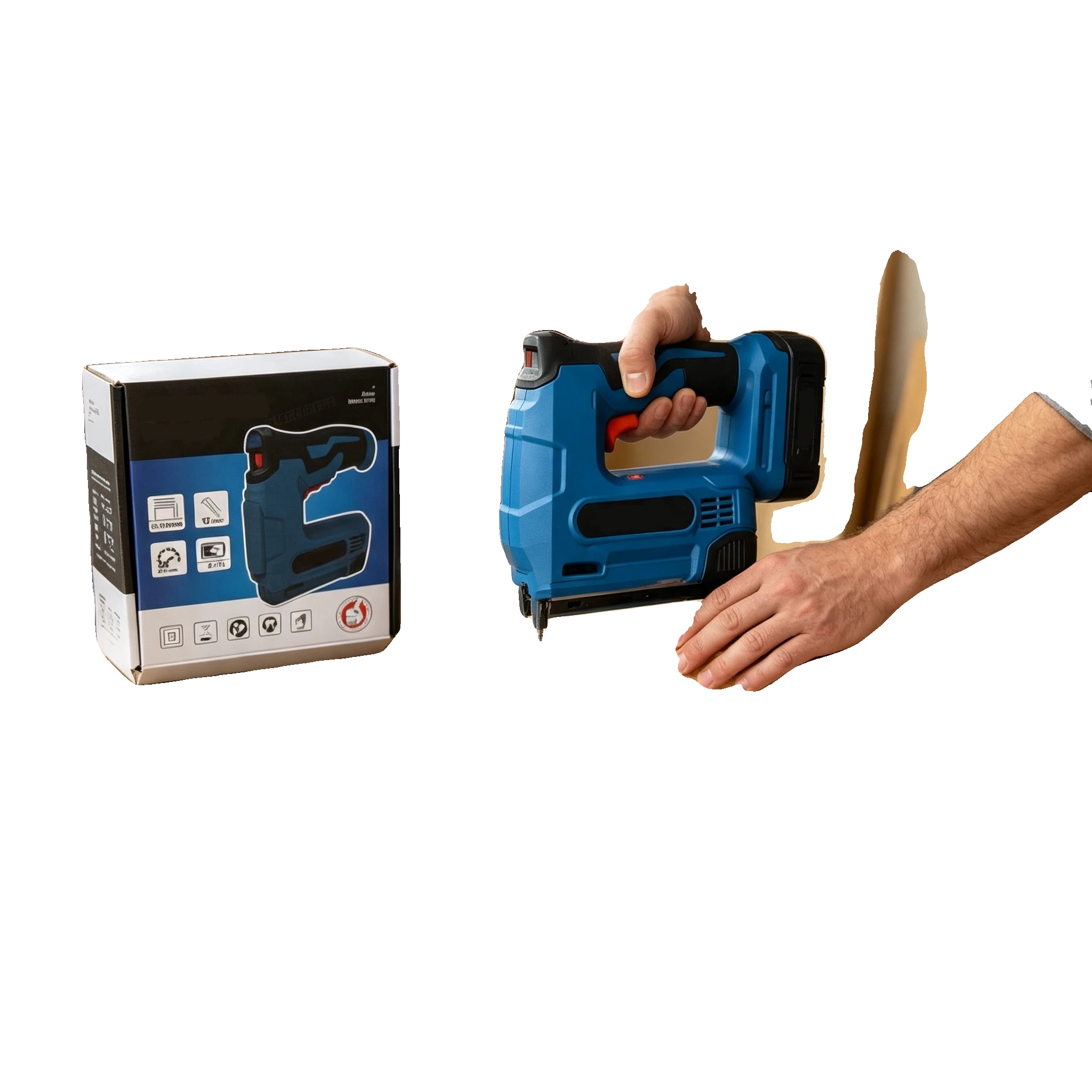 Akku-heft- Und Nagelgerät, Langlebiges Abs-kunststoff, 12,5 X 4,5 X 6 Zoll, Kompatibel Mit Verschiedenen Nageltypen, Feuerrate Bis Zu 20 Nägel Pro