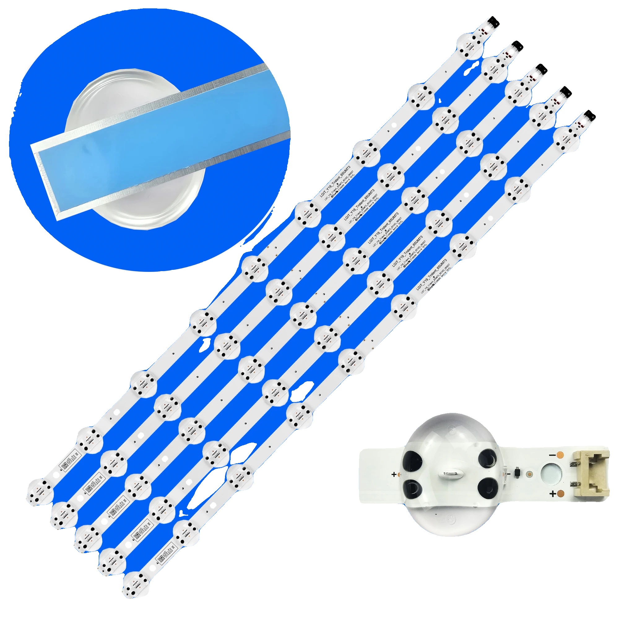 Led-hintergrundbeleuchtungsstreifen, Länge 715mm, 9 Led-perlen, Spannung 6v, Kompatibilität Mit 65um7300pua, Paket Enthält 5 Stück