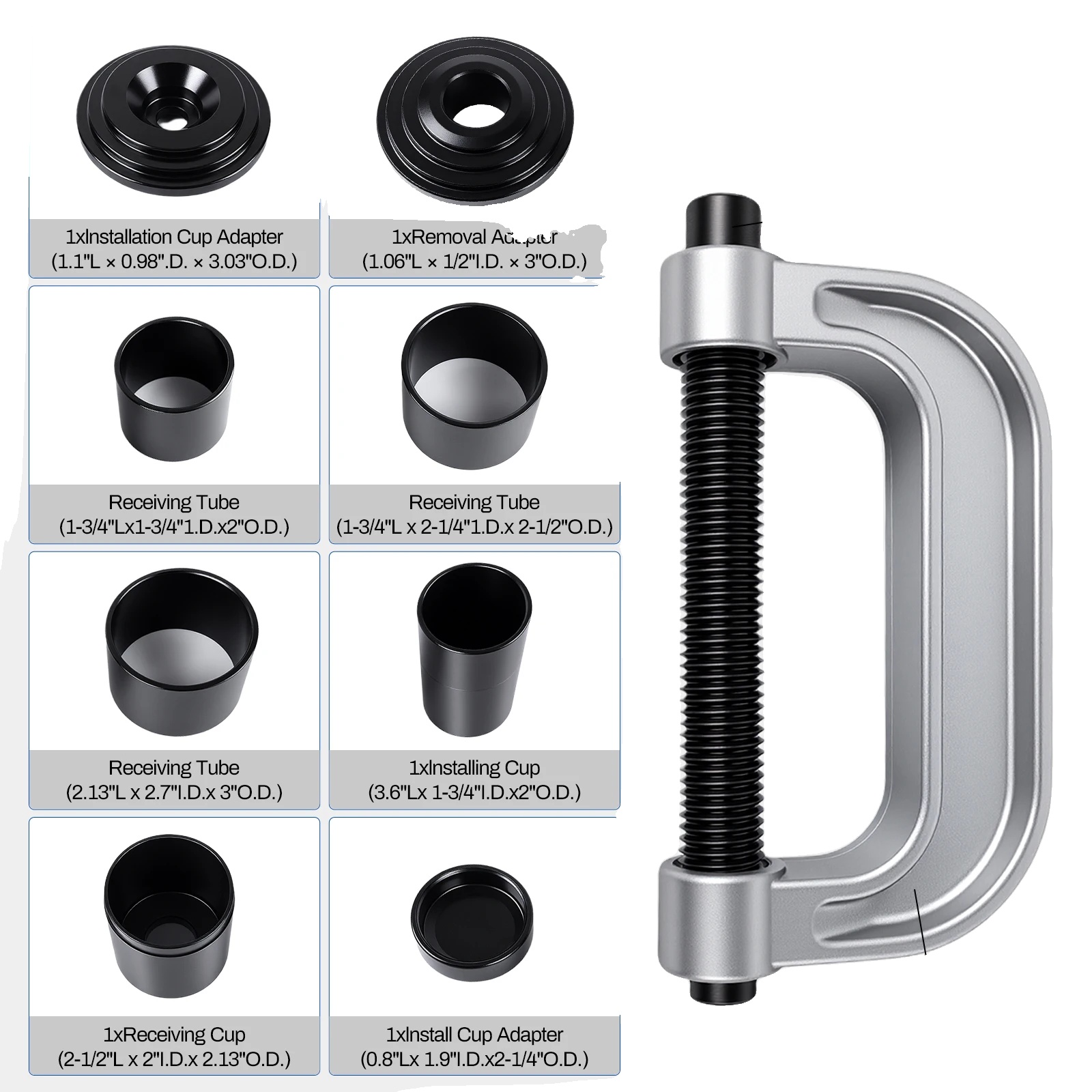 Kugelgelenk-presse-kit, Schwerlast Geschmiedeter Stahl, Tragetasche 28 Cm X 8 Cm X 38 Cm, Kompatibel Mit 2wd Und 4wd, Enthält 4wd-adapter, 10-teiliges