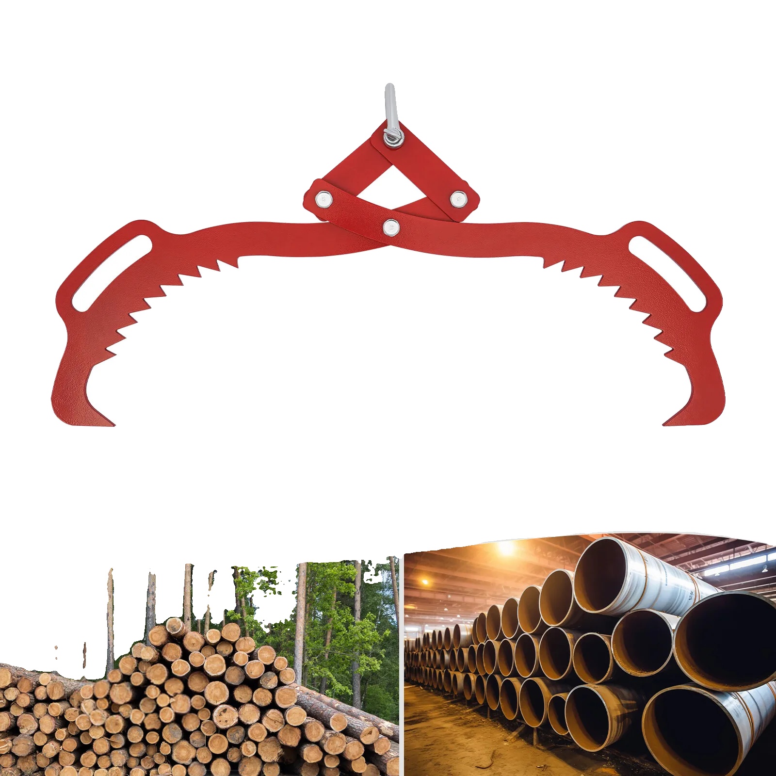 Log Lifting Tong, 700 Kg Tragfähigkeit, 0-53 Cm Öffnungsbereich, Hochwertiger Stahl, Wasserfeste Beschichtung, Langlebiges Design