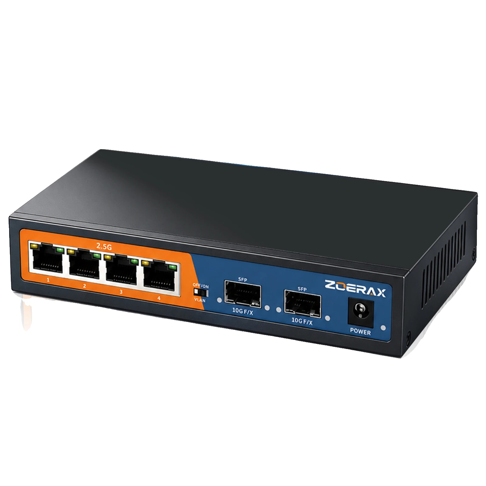 Unmanaged Switch, 2,5g Rj45-ports, 10g Sfp-steckplätze, Eu-stecker