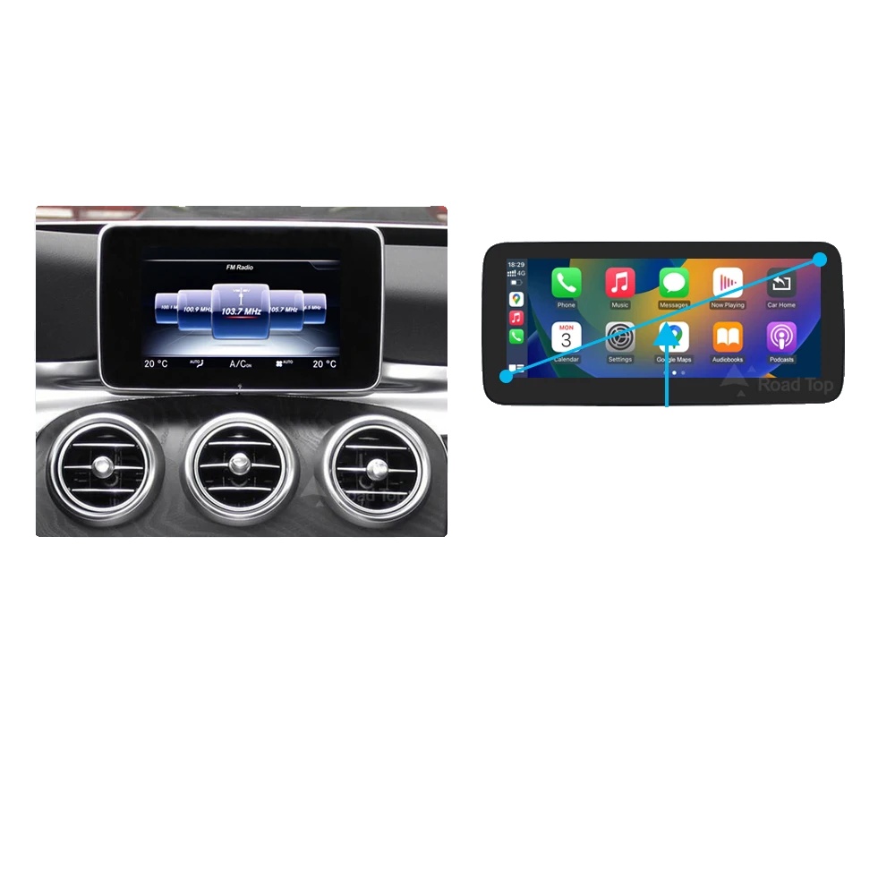 Carplay Für Benz C-klasse W205, Multimedia-display, 12,3-zoll-touchscreen, Integriertes Gps, 10,25 C Glc V