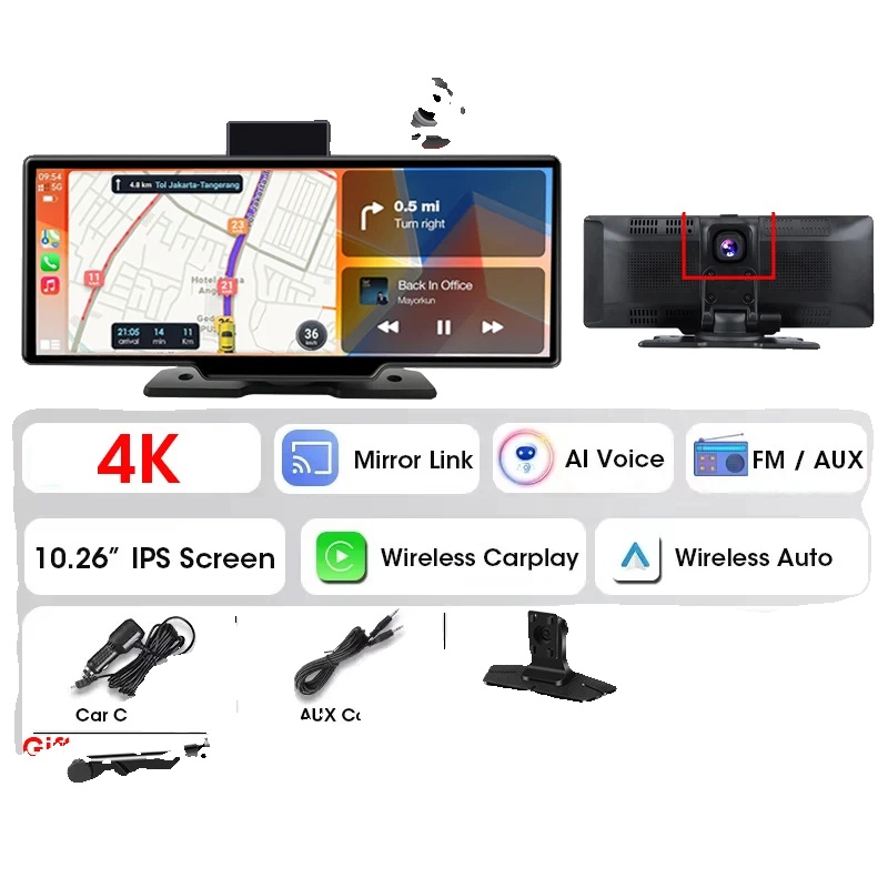 Auto Dvr, Wireless Carplay, 10,26" Bildschirm, Nur Frontkamera, Keine-a