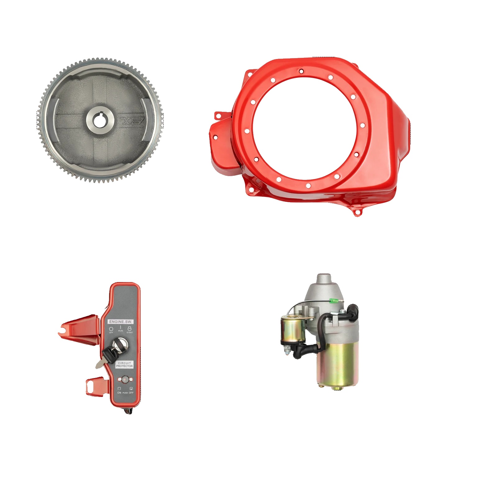 Schwungradstarter-motor-kit, Elektrischer Startumbau, Direkter Ersatz, Rot