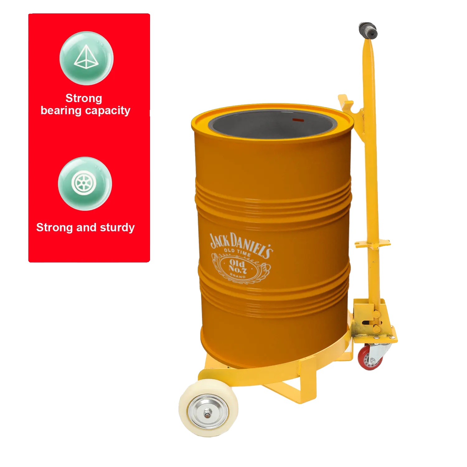 Trommelwagen, Tragfähigkeit 500 Kg, Kompatibel Mit Fässern Bis 60 Cm, Stahlkonstruktion, Verbesserte Manövrierfähigkeit, Modell Byc-wwhtj-001