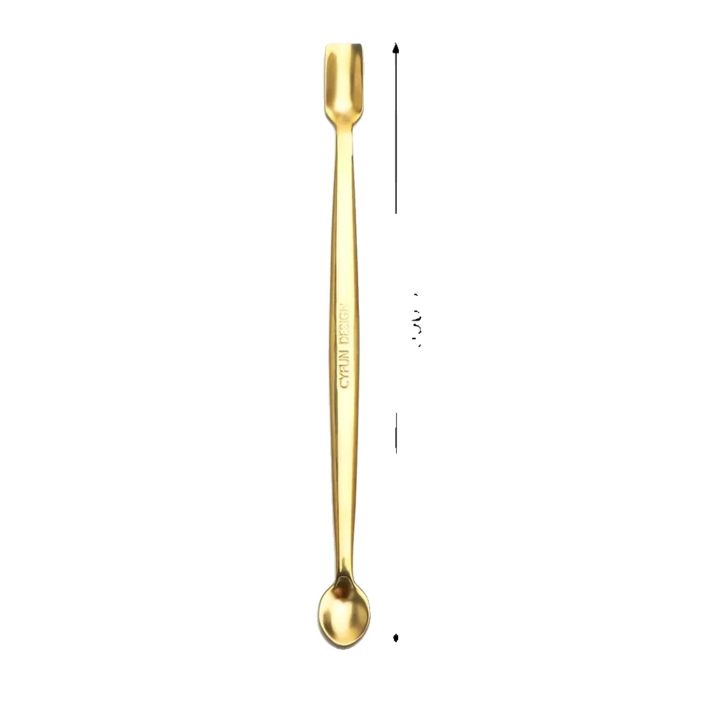Bastel-löffel, Doppelte Löffelköpfe, Edelstahl, 1 Stück Gold