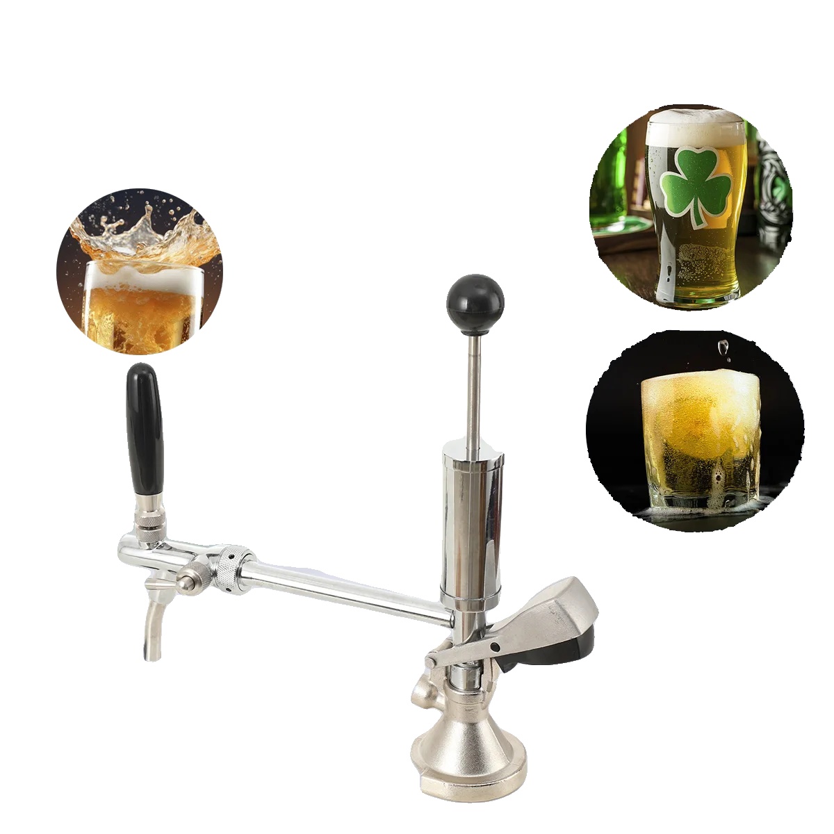 Bierpumpe, Edelstahl, 4 Zoll, Ungefähr 1943g, Manuelle Bedienung, Rostbeständig