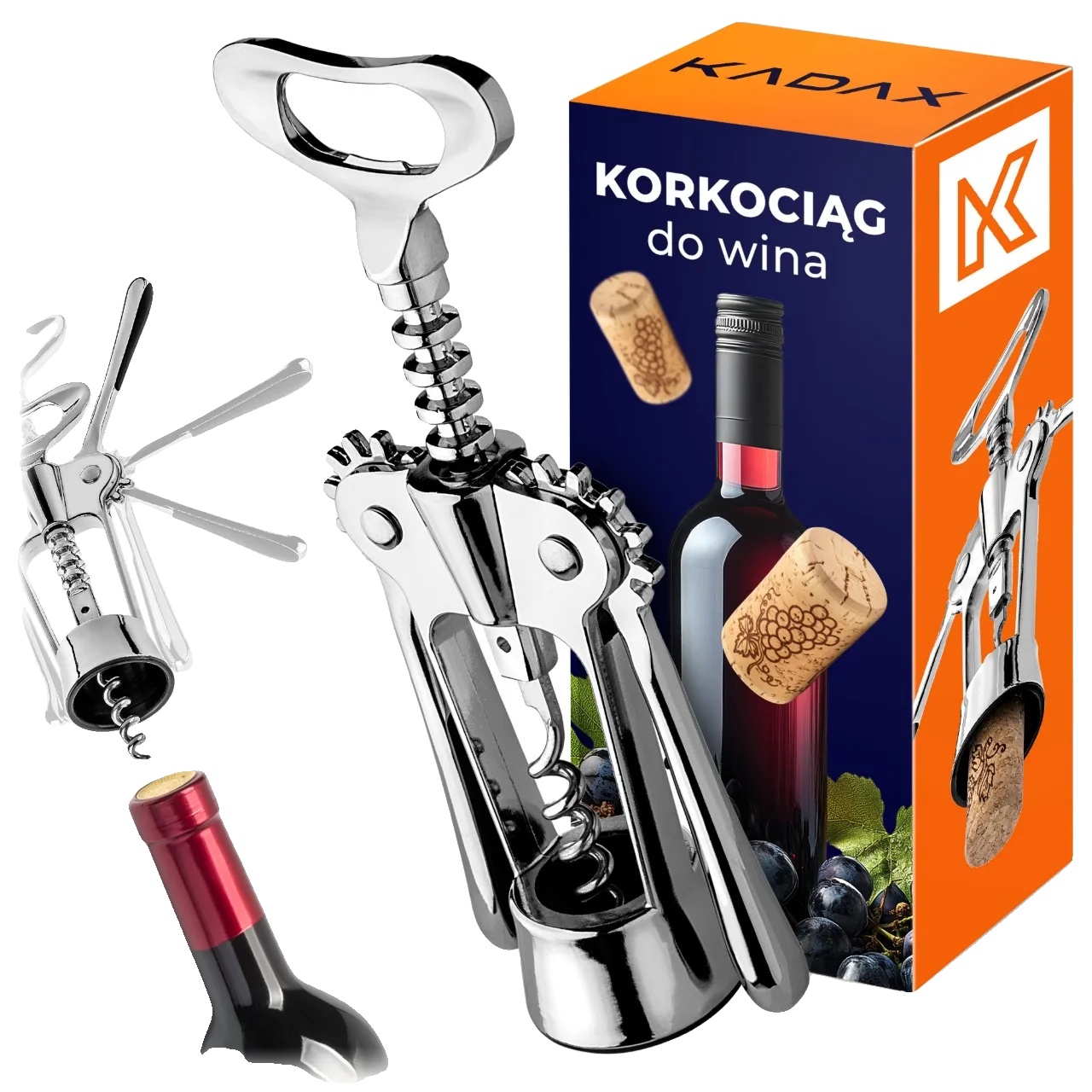 Korkenzieher, Edelstahl, 11,4 X 3,8 X 1,3 Cm, Geeignet Für Standardweinflaschen, Mühelose Leistung, Ce / Eu Zertifiziert