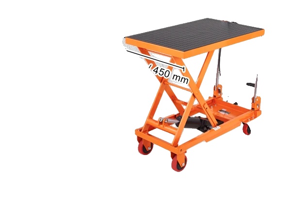 Hydraulischer Hebetischwagen, 500 Lbs Tragfähigkeit, Robuste Stahlkonstruktion, Orange 330lbs