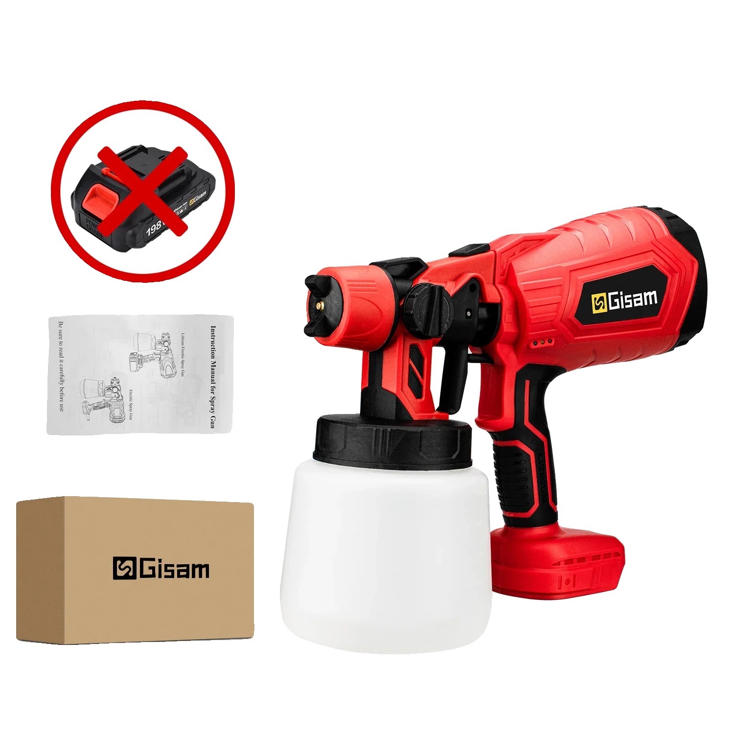 Elektrische Spritzpistole, 1000 Ml Kapazität, Hohe Effizienz, Keine Batterie Rot