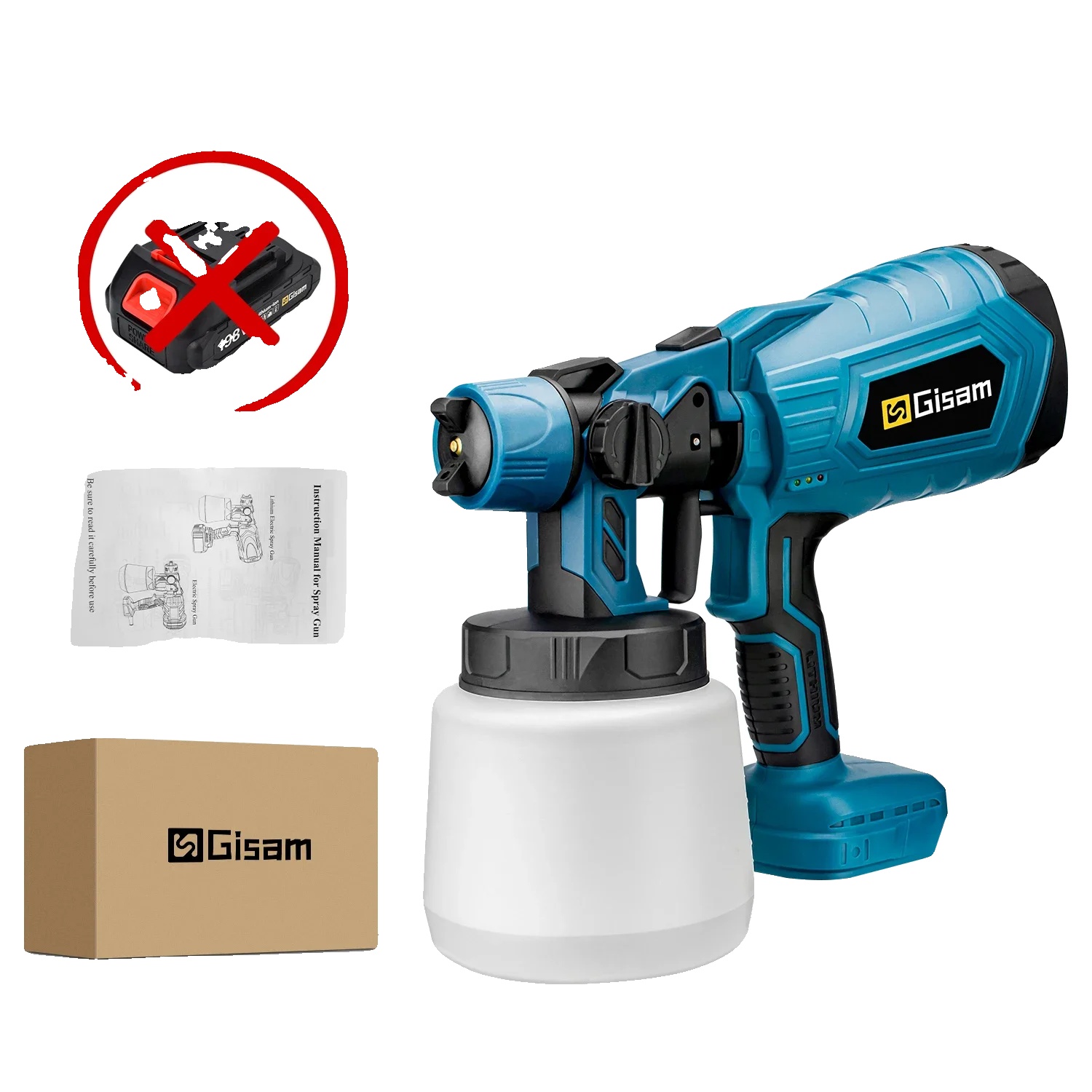 Elektrische Spritzpistole, 1000 Ml Kapazität, Hohe Effizienz, Keine Batterie Blau