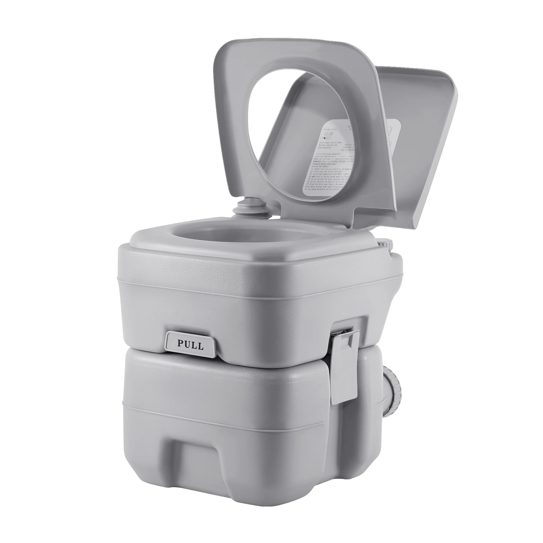 Tragbare Campingtoilette, Dual-auslass, Kompaktes Design, Hellgrau