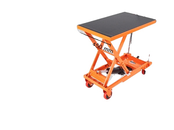 Hydraulischer Hebetischwagen, 500 Lbs Tragfähigkeit, Robuste Stahlkonstruktion, Orange 500lbs