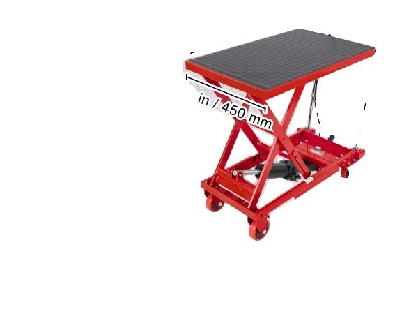 Hydraulischer Hebetischwagen, 500 Lbs Tragfähigkeit, Robuste Stahlkonstruktion, Rot 500lbs