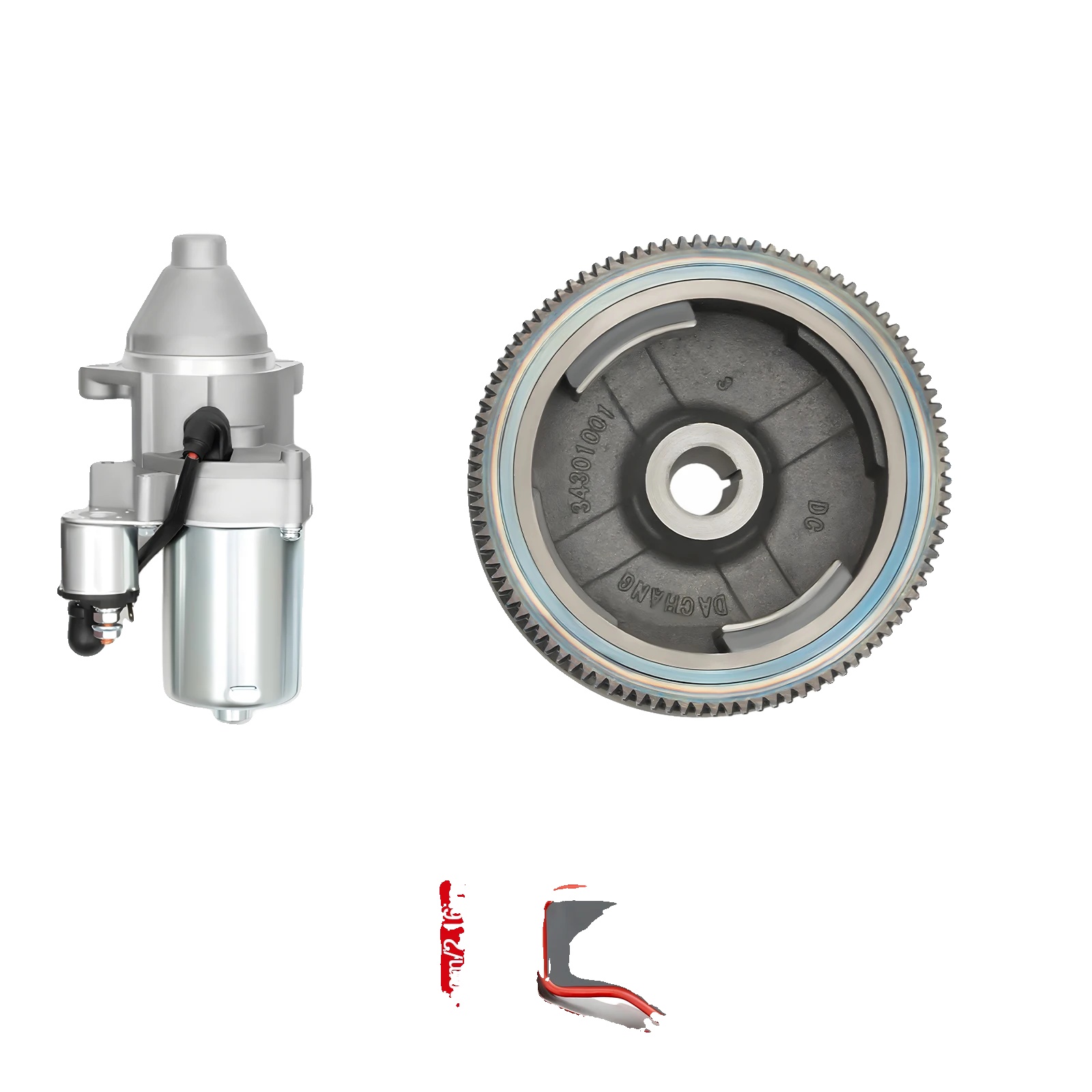 Starter-kit, Aluminium-schwungrad, Einfache Installation, Rot