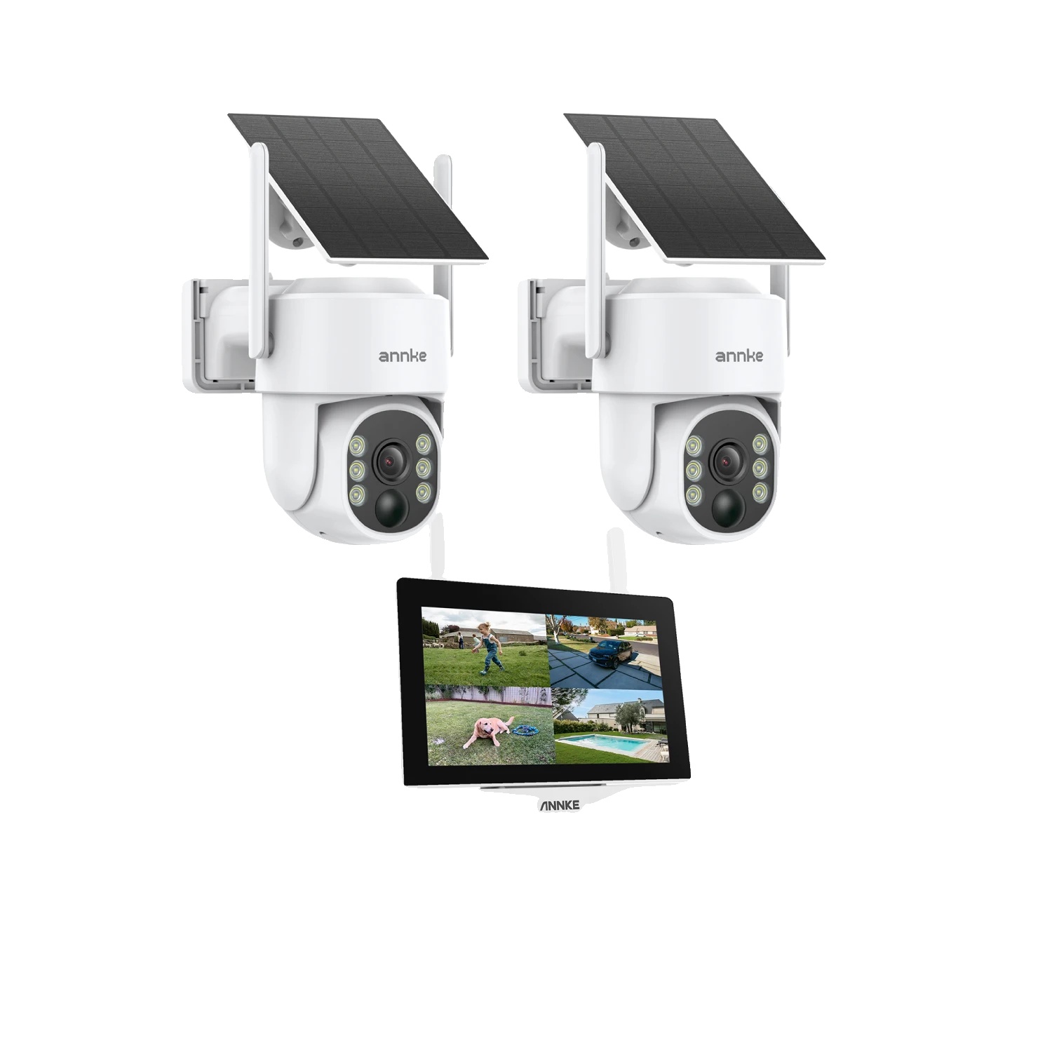 Drahtloses Sicherheitskamerasystem, 7-zoll-monitor, 4mp Auflösung, Zwei-wege-audio, 4-kanal-eingang, Kompaktes Design, Nan, Nan, Nan, Nan