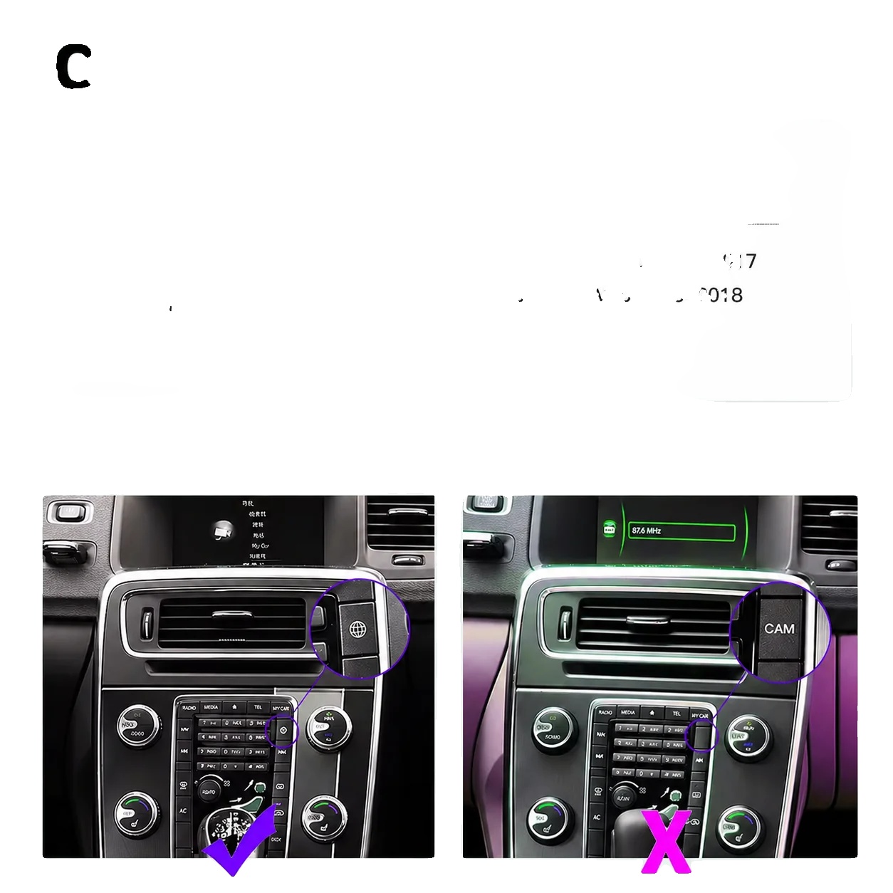 Carplay- Und Android Auto-schnittstelle, Kabellose Konnektivität, Kamerasupport, Für Volvo