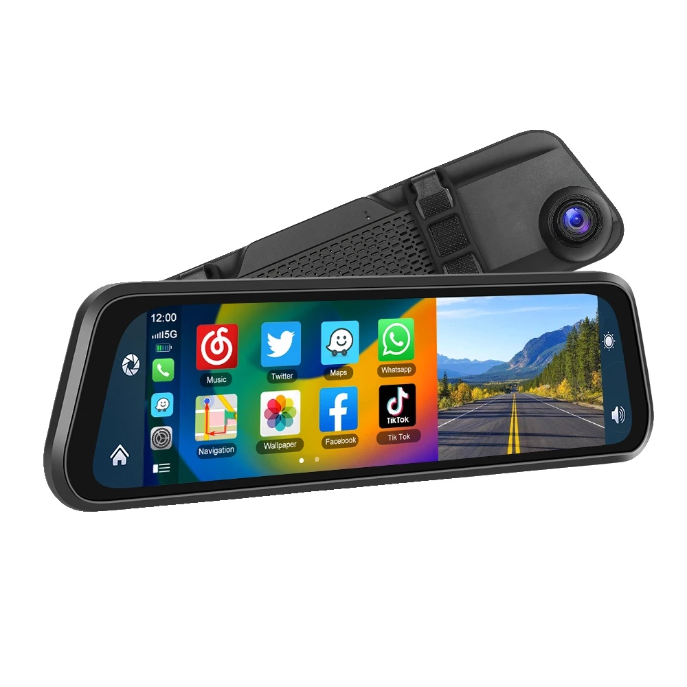 Autospiegelmonitor, 4k Ultra Hd Aufnahme, Kabellose Smartphone-integration, 12 Zoll Monitor, Keine