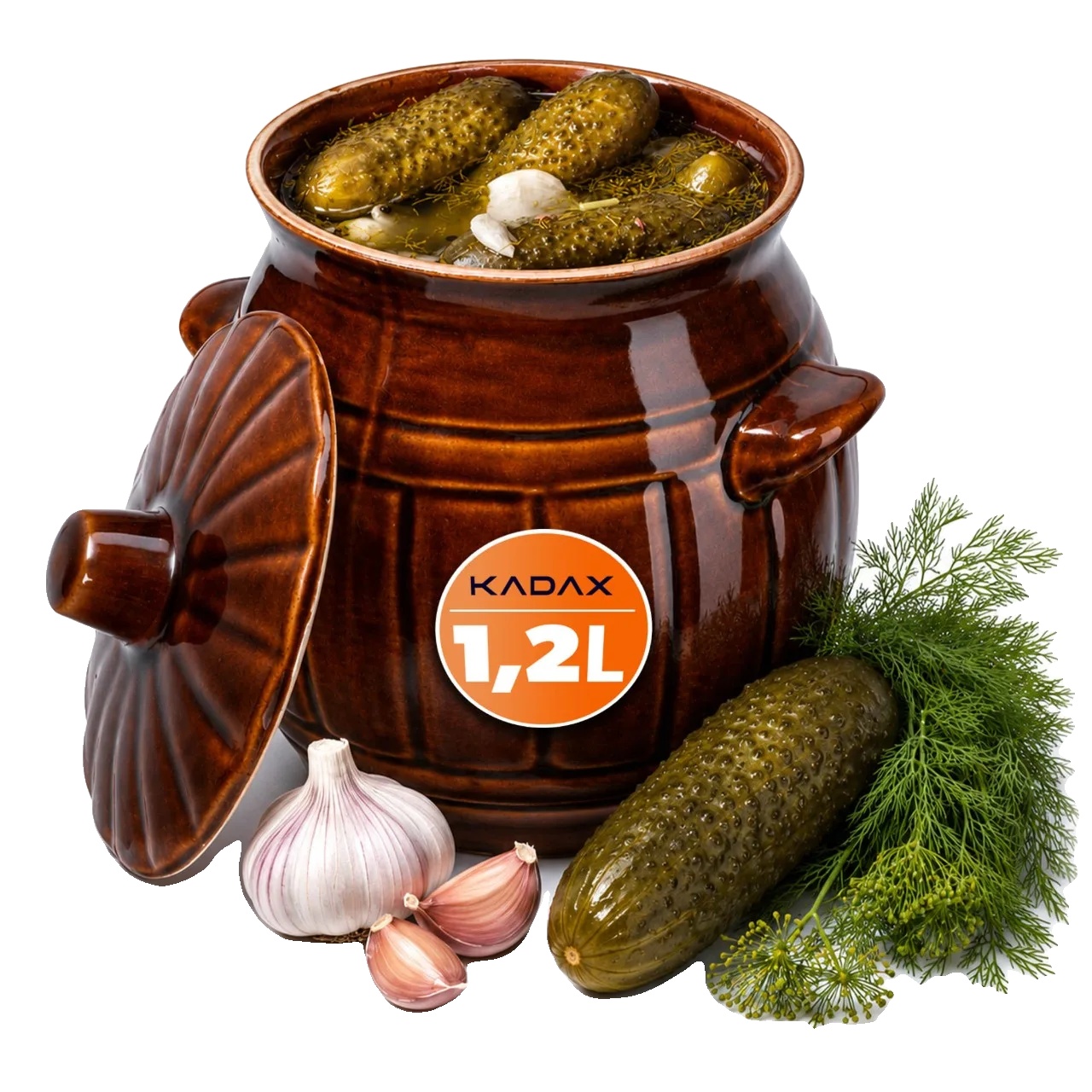 Sauerkrauttopf, 1,2l Fassungsvermögen, Traditionelles Design, Braun