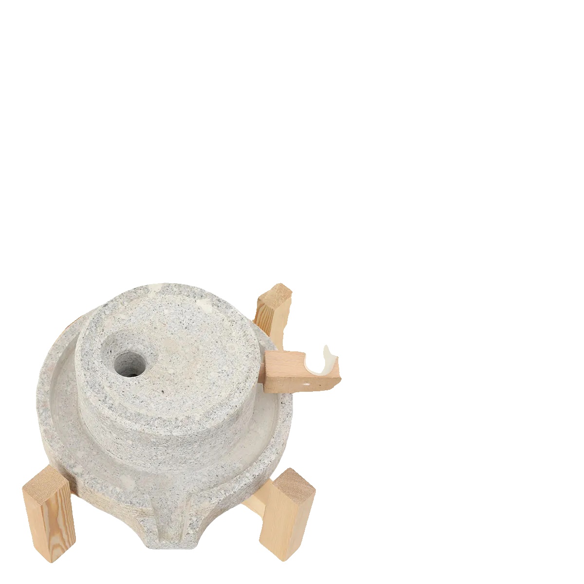 Steinmühle, Naturstein- Und Holzmaterialien, 15 Cm Höhe, Manuelle Mahlart, Kompatibel Mit Körnern Wie Sojabohnen, Langsame Mahlprozess
