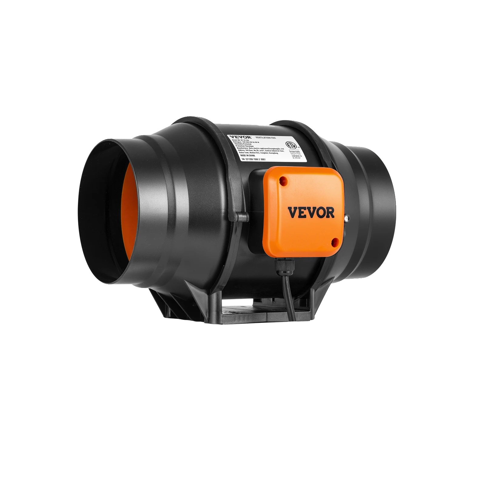 Vevor Inline-duct-lüfter, Energieeffizienter Ec-motor, 205 Cfm Luftstrom, Ac 6inch