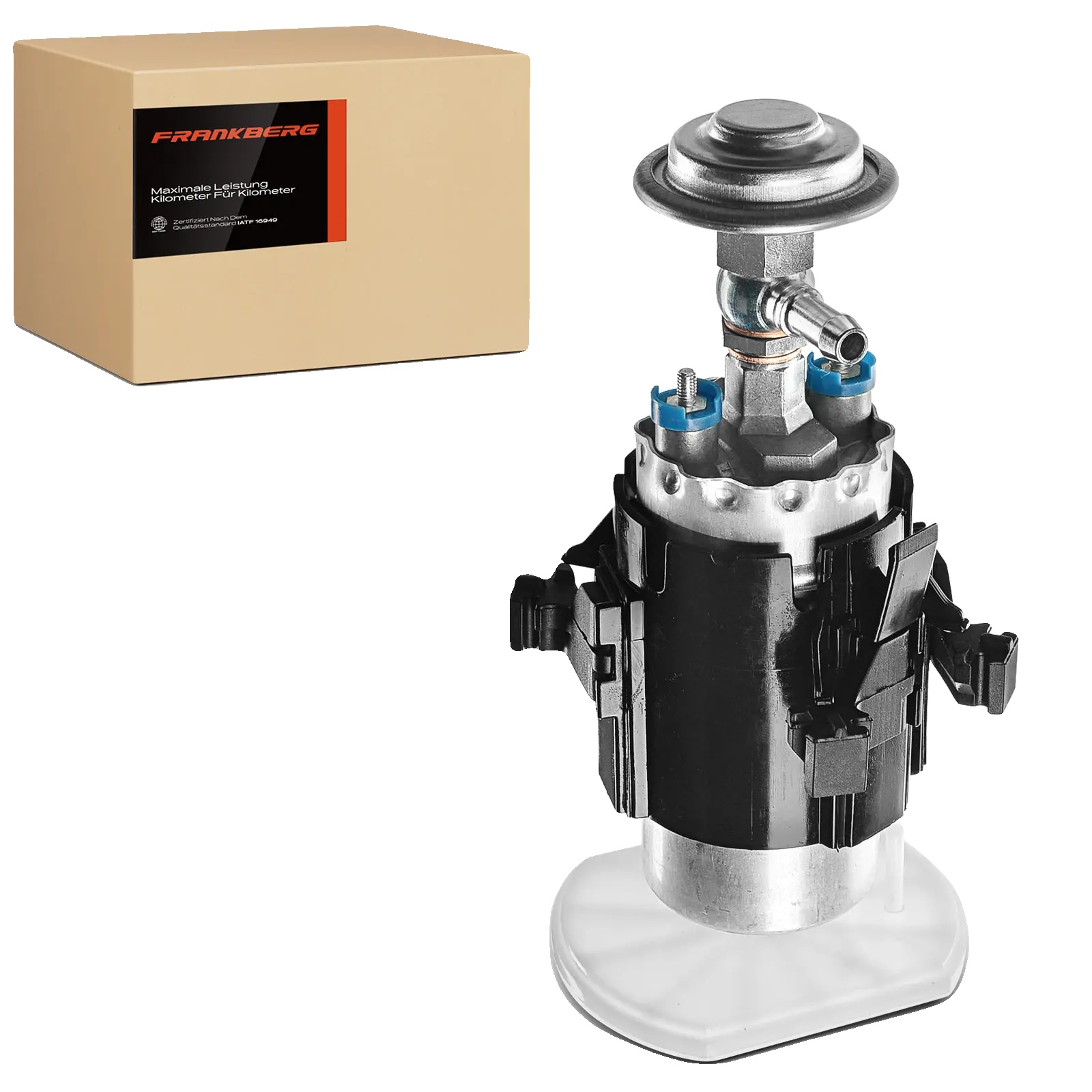 Benzinpumpe, Durchmesser 52 Mm, Länge 187 Mm, Spannung 12 V, Betriebsdruck 5 Bar, Durchflussrate 100 L/h