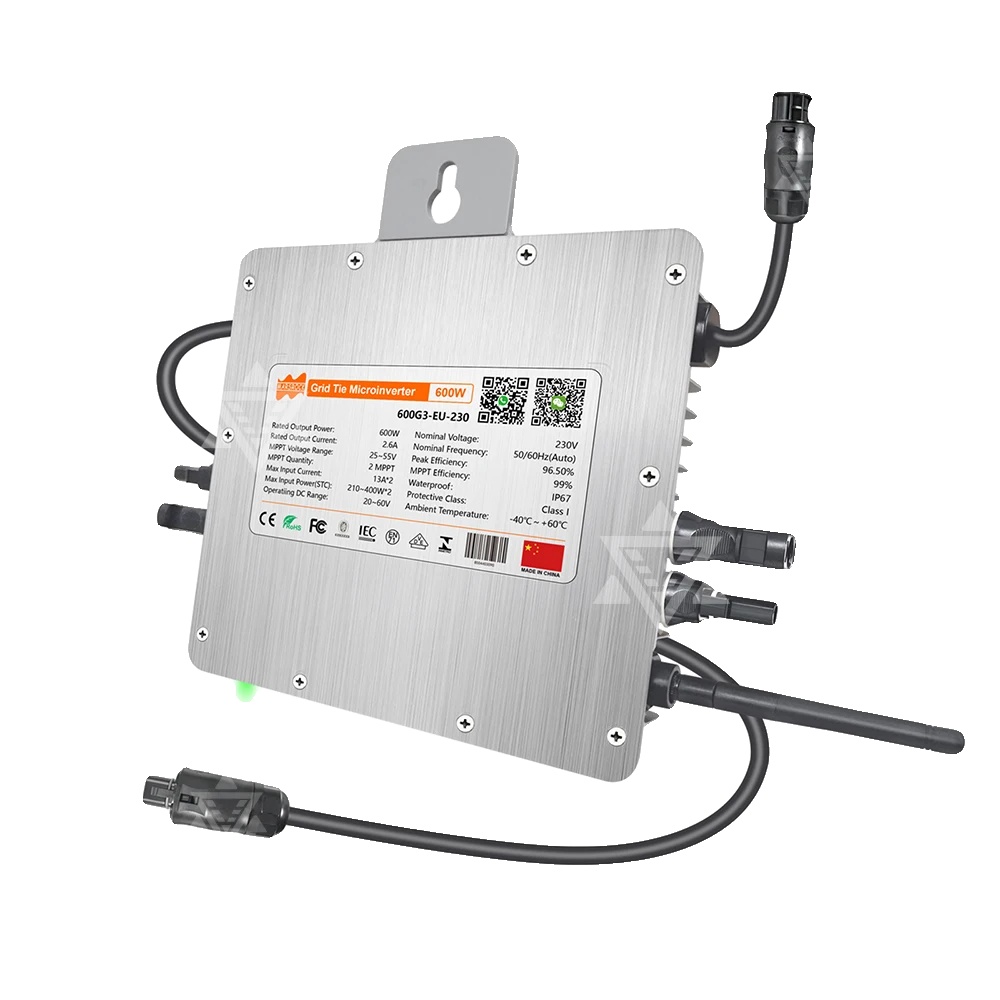 Solar-netzeinspeisewechselrichter, Dual Mppt, Smart Wifi Überwachung, 600w-g3-wechselrichter, 230v, 20-60v