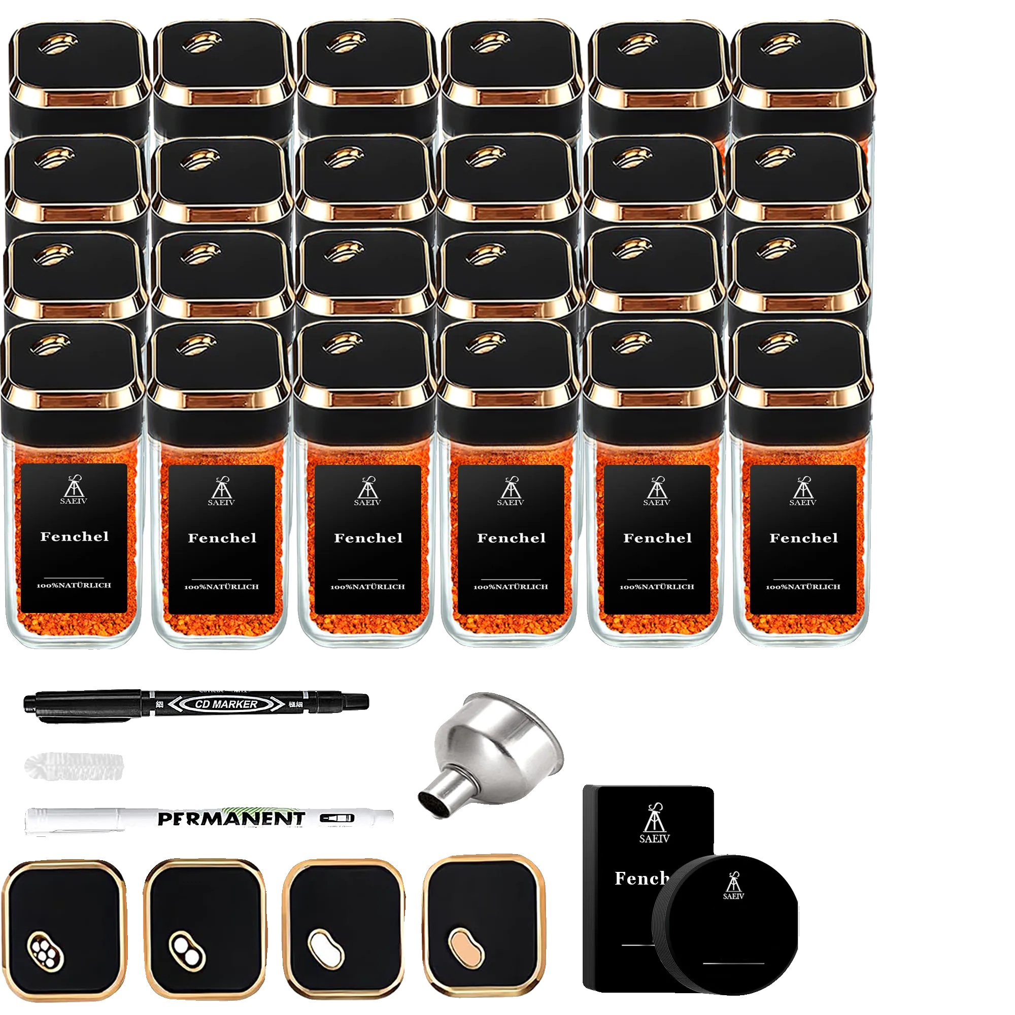 Gewürzgläser Set, Luftdicht Frische, Elegantes Design, Xj213