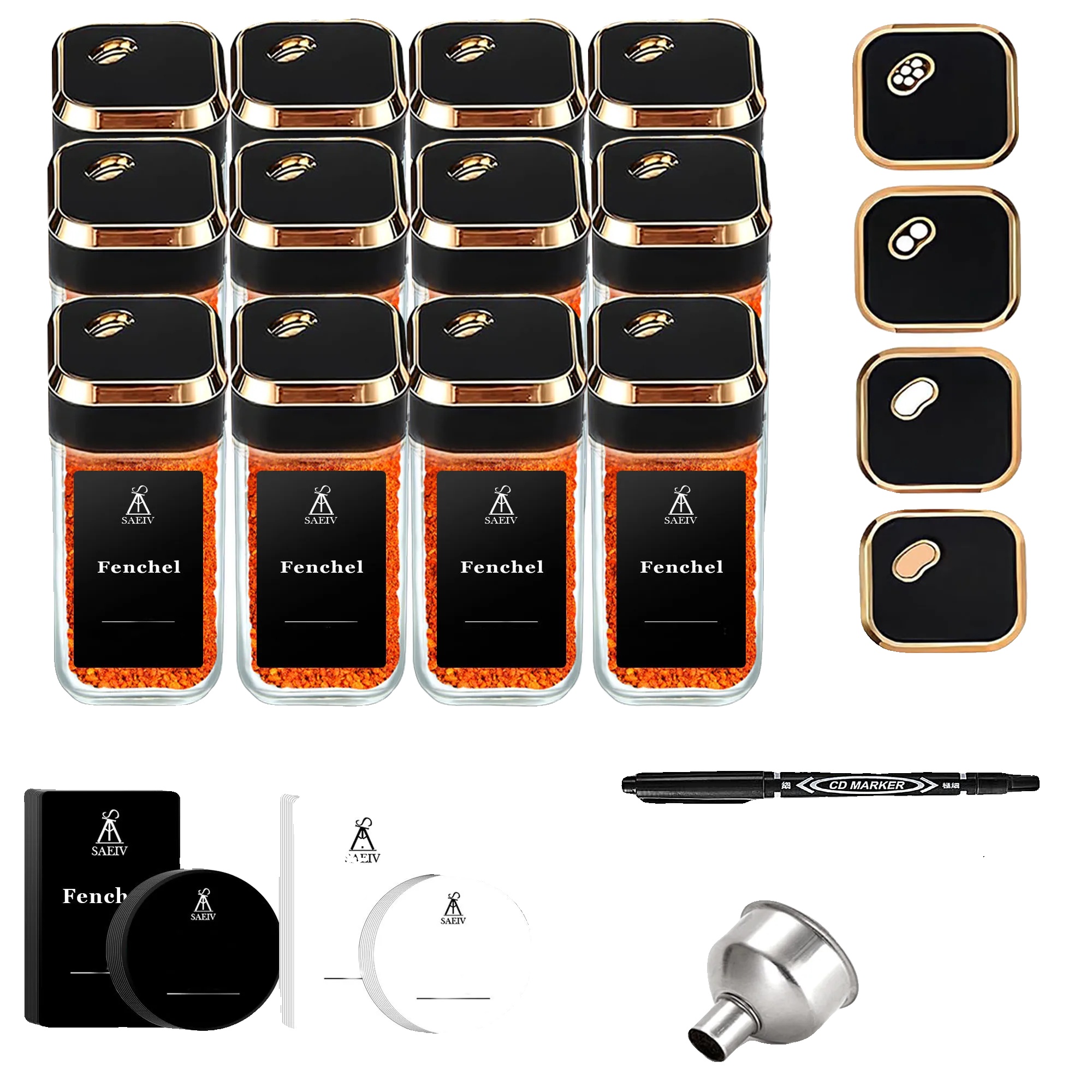 Gewürzgläser Set, Luftdicht Frische, Elegantes Design, Xj211