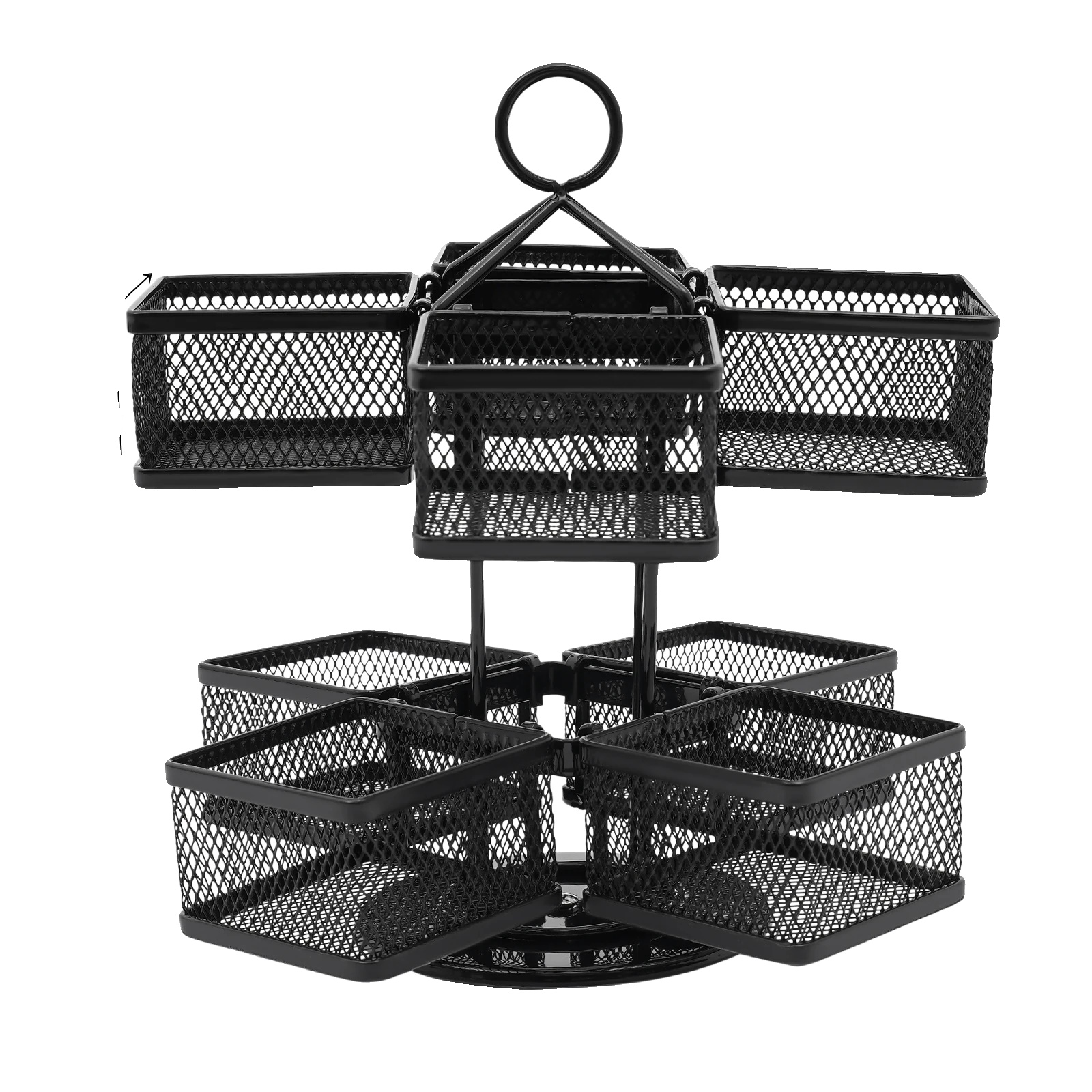 Teebeutel-organizer, 2 Ebenen, 360° Drehbares Design, Schwarz