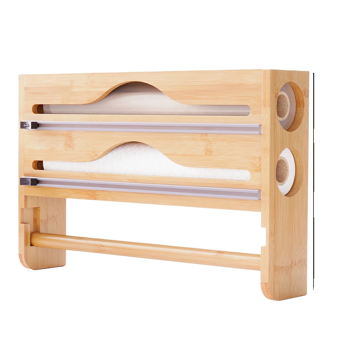 Bambuslagerregal, Wandmontierbar, Multifunktionales Design, Natürliche Farbe-2 Gitter