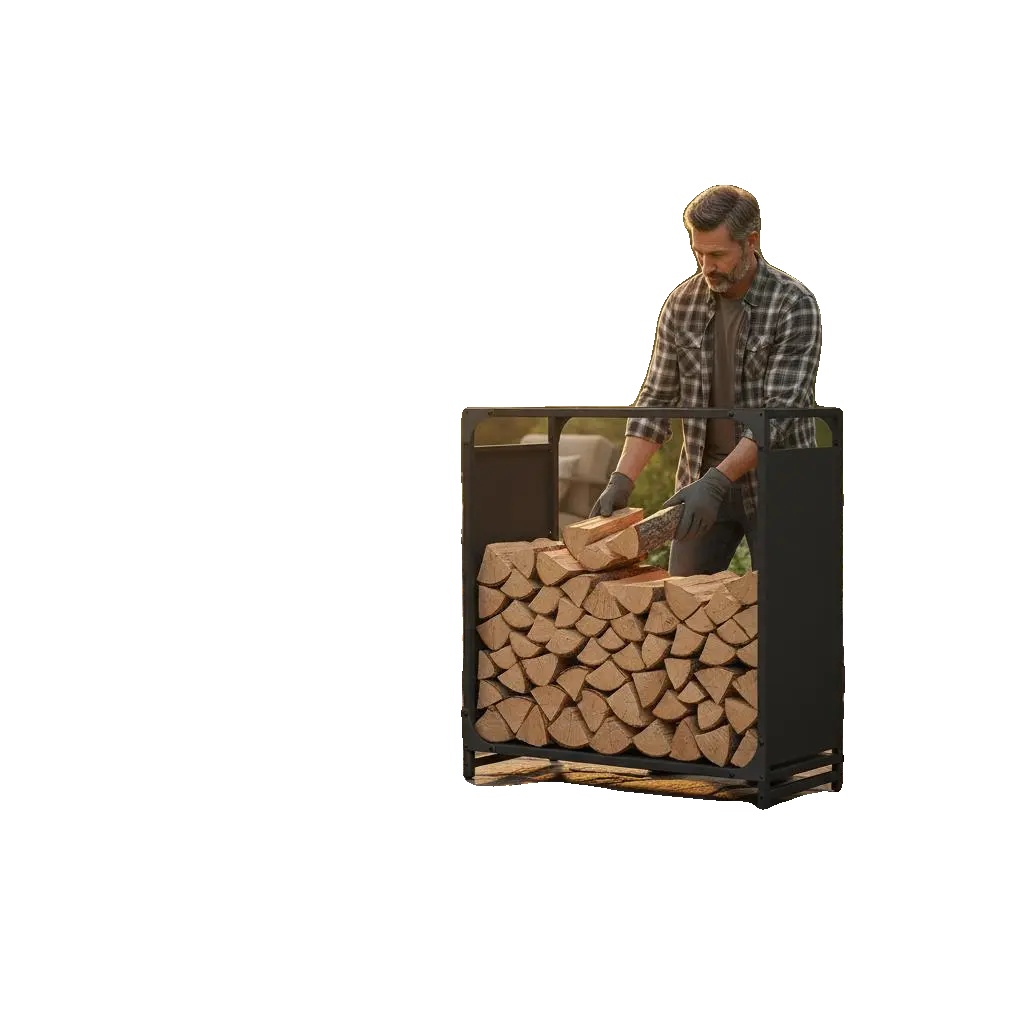 Brennholzregal, Langlebiger Stahl, Optimale Luftzirkulation, 60 X 28 X 65 Cm