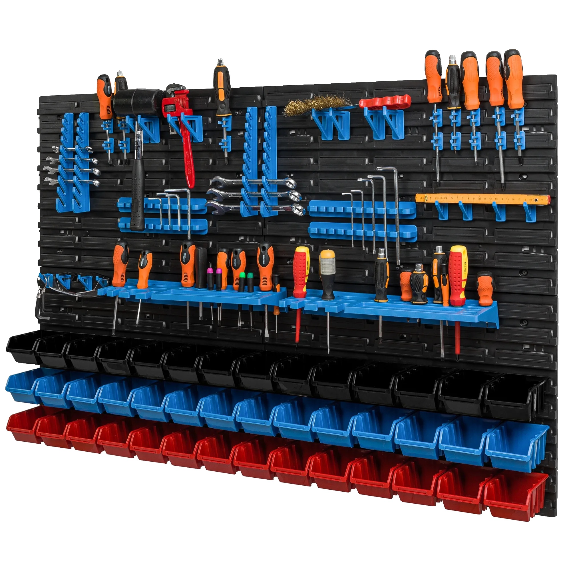 Werkstattboard, 115,8 X 78 Cm, 42 Küvetten, Wandmontierbar, Kunststoffmaterial, Frei Beweglich