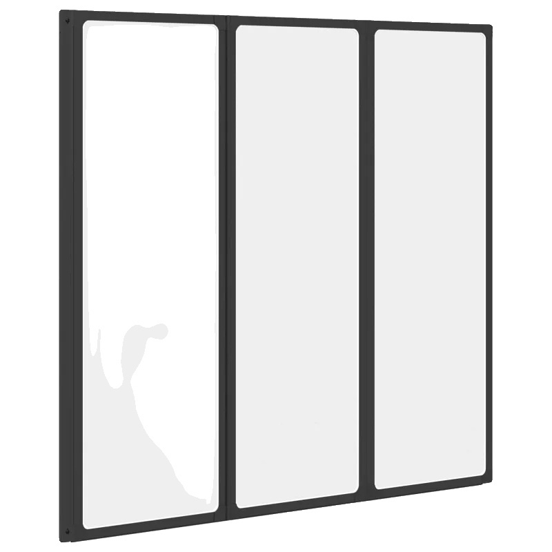 Duschabtrennung, Aluminium Und Pp, Modernes Badezimmerdesign, Schwarz