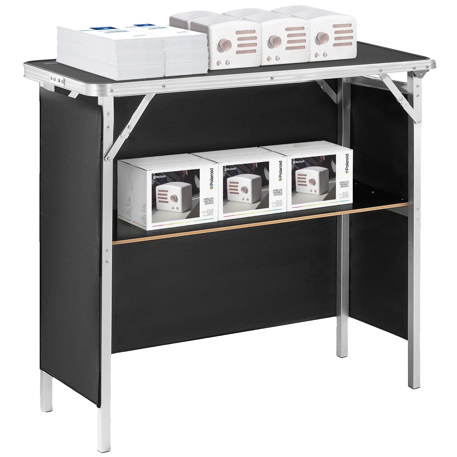 Messecounter, Faltbares Design, Langlebige Metallkonstruktion, Armeegrün