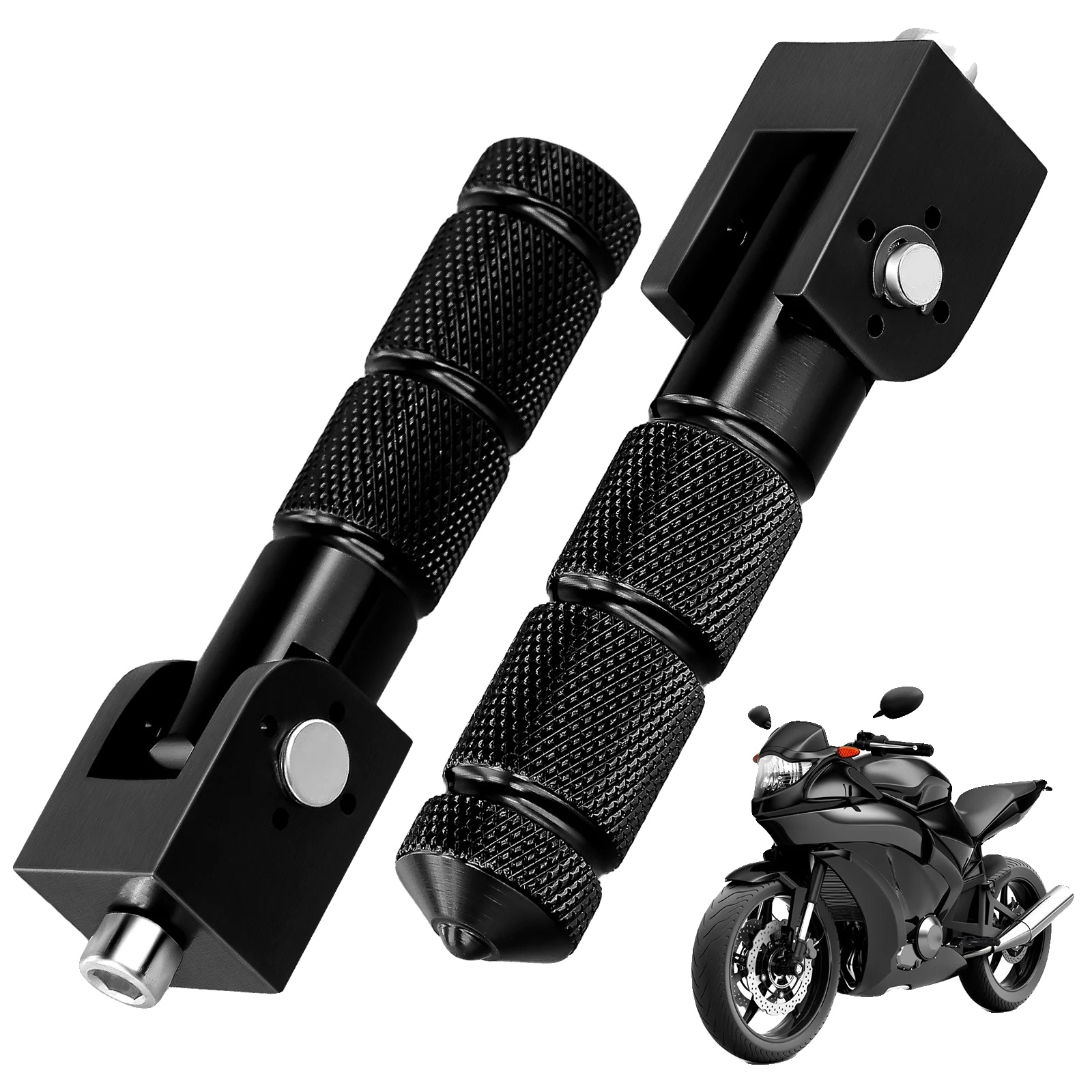 Motorradpedalstütze, Faltbarer 90-grad-stab, Universelle Kompatibilität, Schwarz