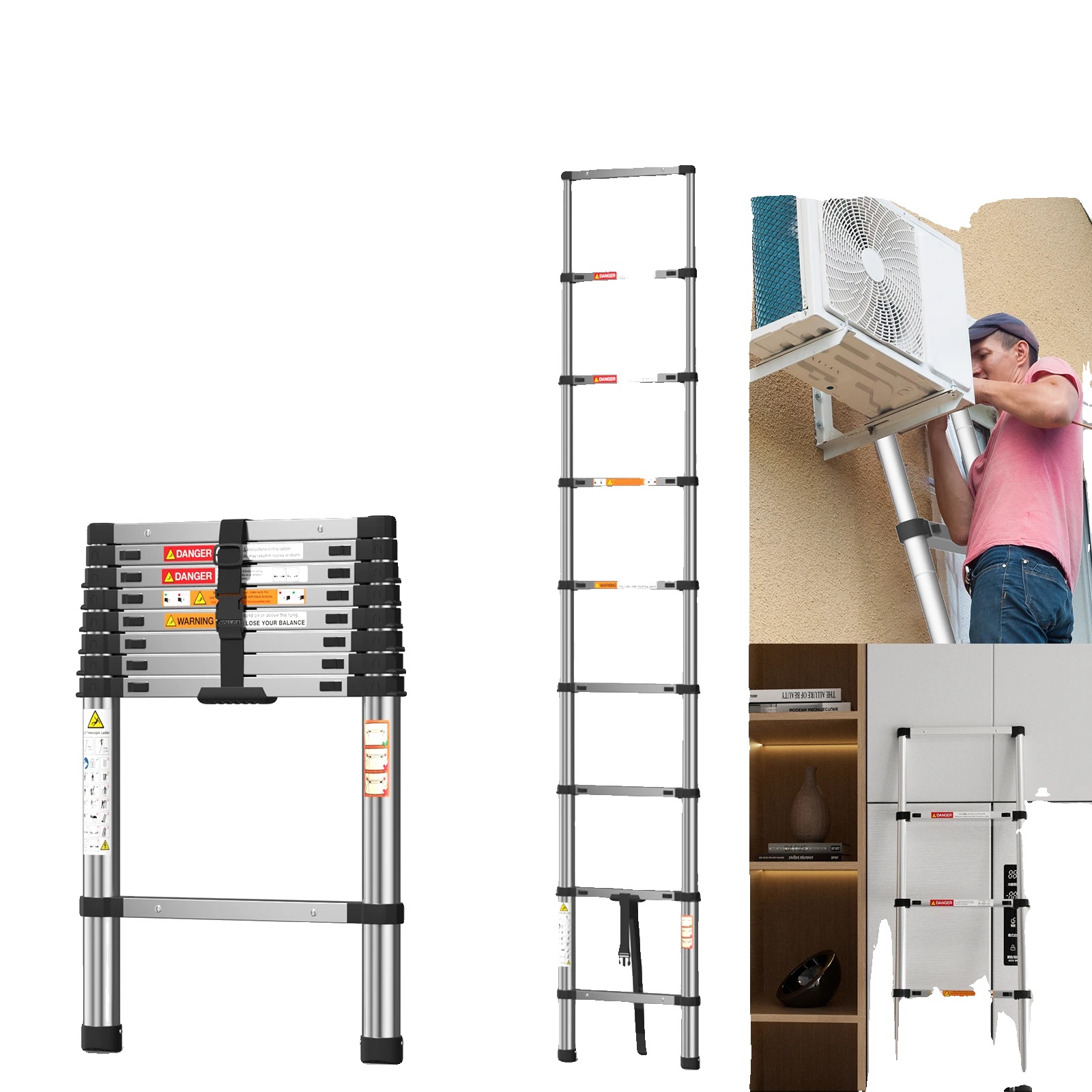 Teleskopleiter, Schwerlast, Multifunktionales Design, 2.6m
