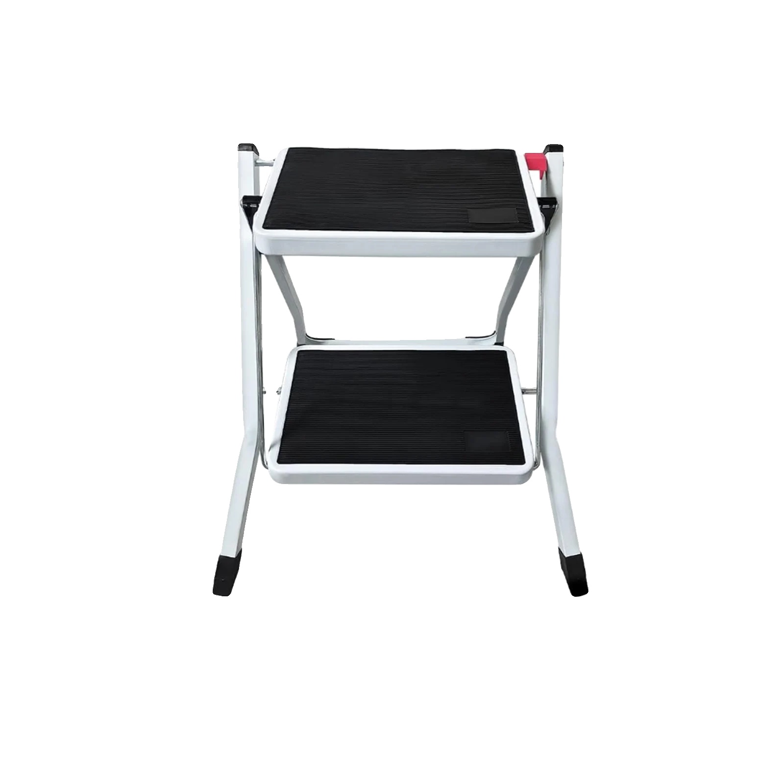 Klapptrittleiter, Stahlrahmen, 2-stufen-hebung, 150 Kg Tragfähigkeit, Rutschfeste Tritte, Tragbares Design