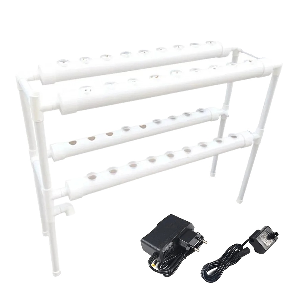 Hydroponisches Pflanzenanbauset, 2-stufiges System, 36 Pflanzlöcher, Dc 12v Wasserpumpe, Abmessungen 95x30x65 Cm, Tragfähigkeit 15 Kg