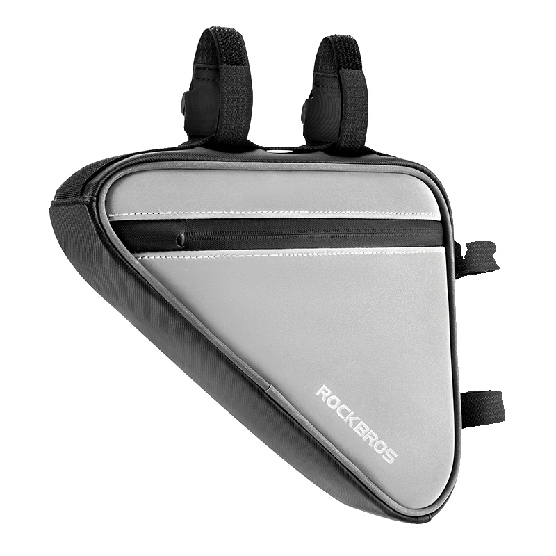 Oberrohrtasche, Reflektierendes Design, Langlebiges Polyester, Schwarz Und Silber