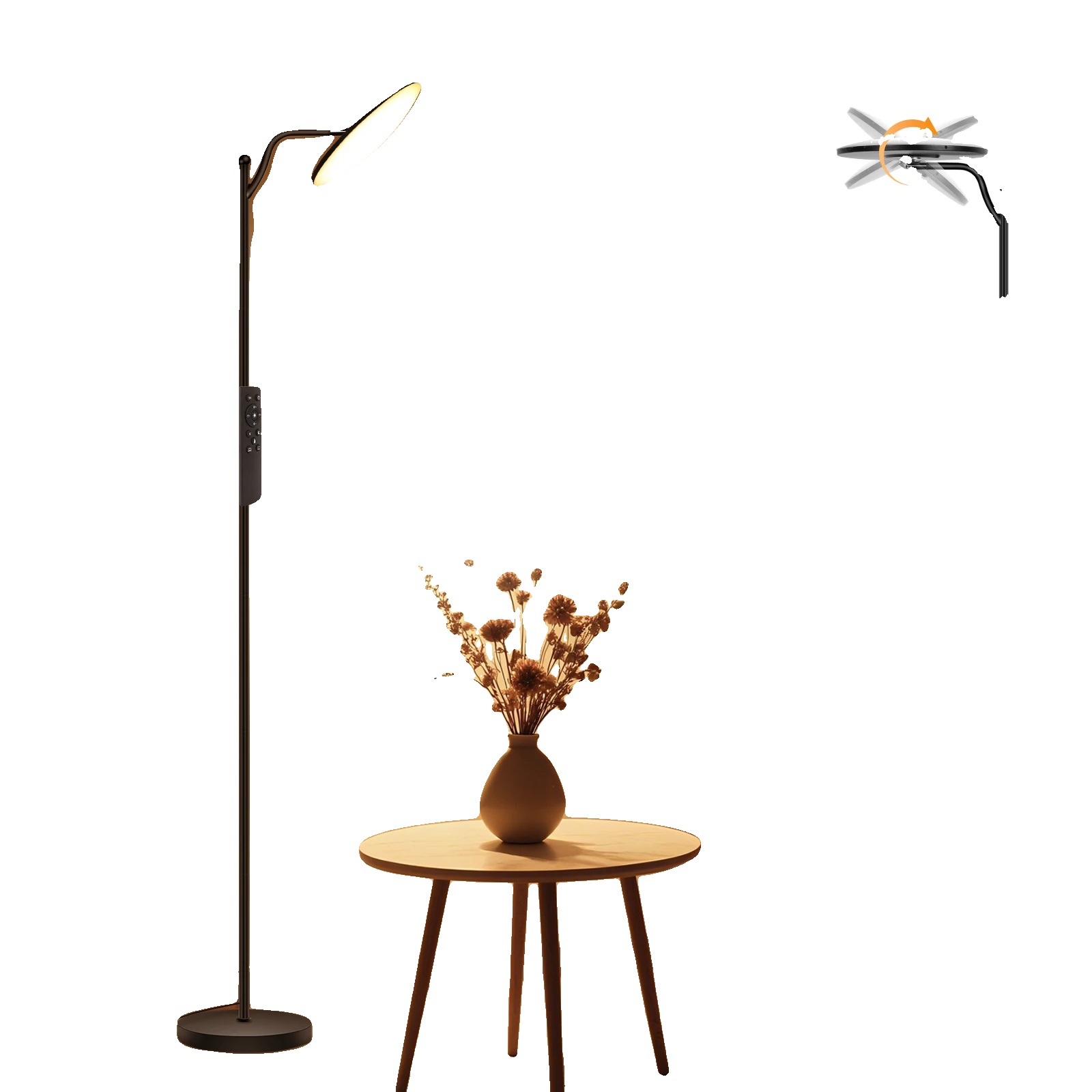 Led Stehlampe, Fernbedienung, Dimmbares Licht, Weiss, Schwarz