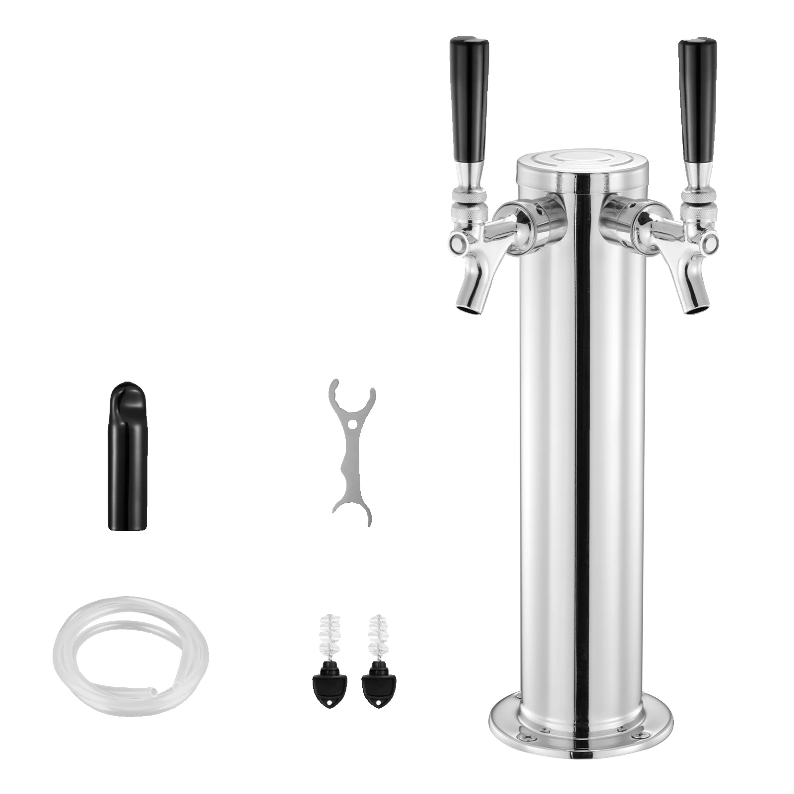Entwurf Bier Tower Spender, Edelstahl, Selbstschließender Wasserhahn, 2 Wasserhähne