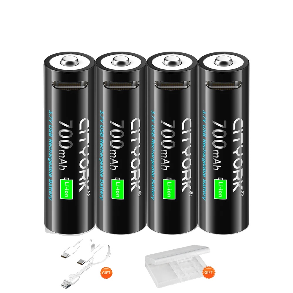 Wiederaufladbare Batterie, 700mah Kapazität, Type-c Ladeanschluss, 4 Pcs Batterie