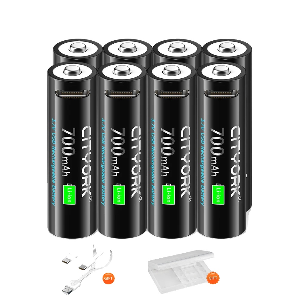 Wiederaufladbare Batterie, 700mah Kapazität, Type-c Ladeanschluss, 8 Pcs Batterie