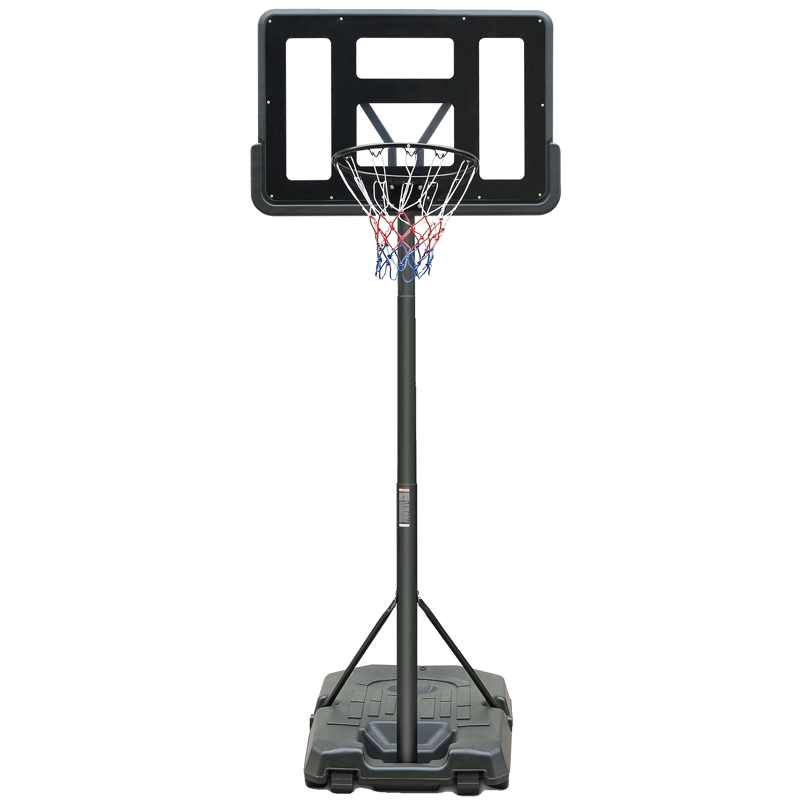 Basketballkorb, Pvc-backboard, Verstellbare Höhe 198,12-304,8 Cm, Basisgewicht 79,83 Kg Wasser, Dreieckiges Stützdesign, Wetterfestes Nylon-netz