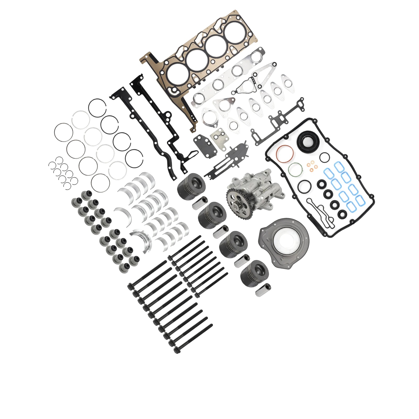 Motorüberholungs-kit, Hochwertige Komponenten, Kompatibel Mit Ford Transit & Ranger, Motortyp: 4 Zylinder 16v Turbo-diesel, Motorgröße: 2198cc, Paket