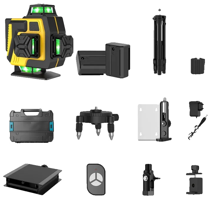 Laser-niveau, 16 Linien, Selbstnivellierend, 16 Linien+stativ
