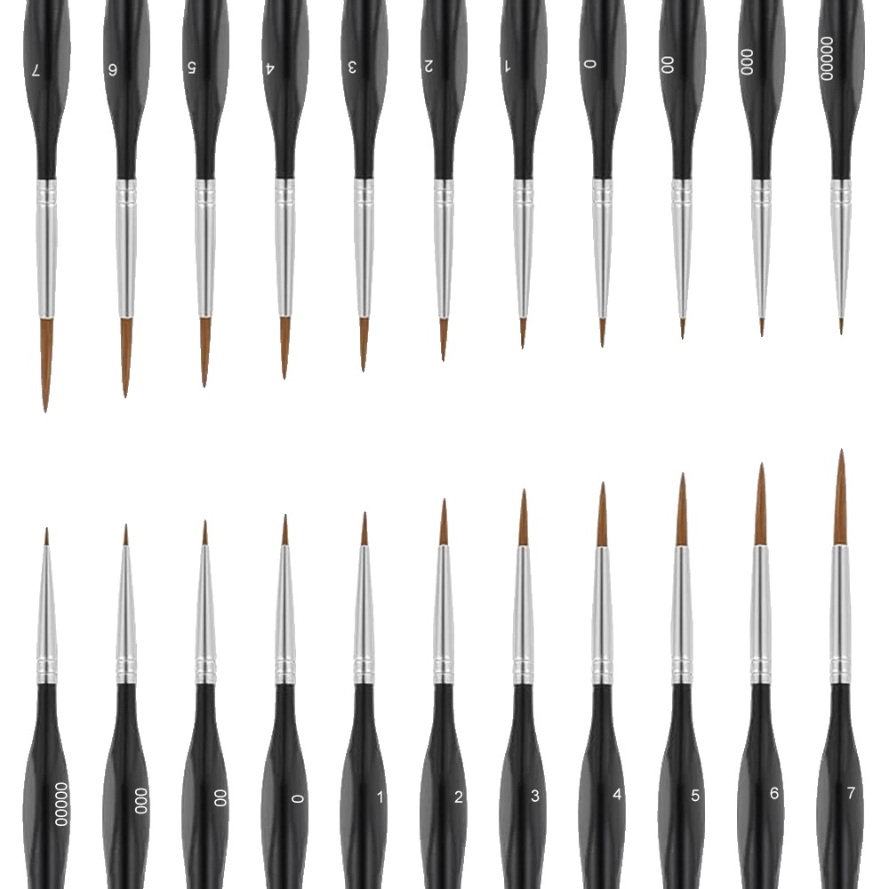 Detailmalpinsel, Feine Spitze, Miniaturmodellmalerei, 11dreieck Schwarzx2