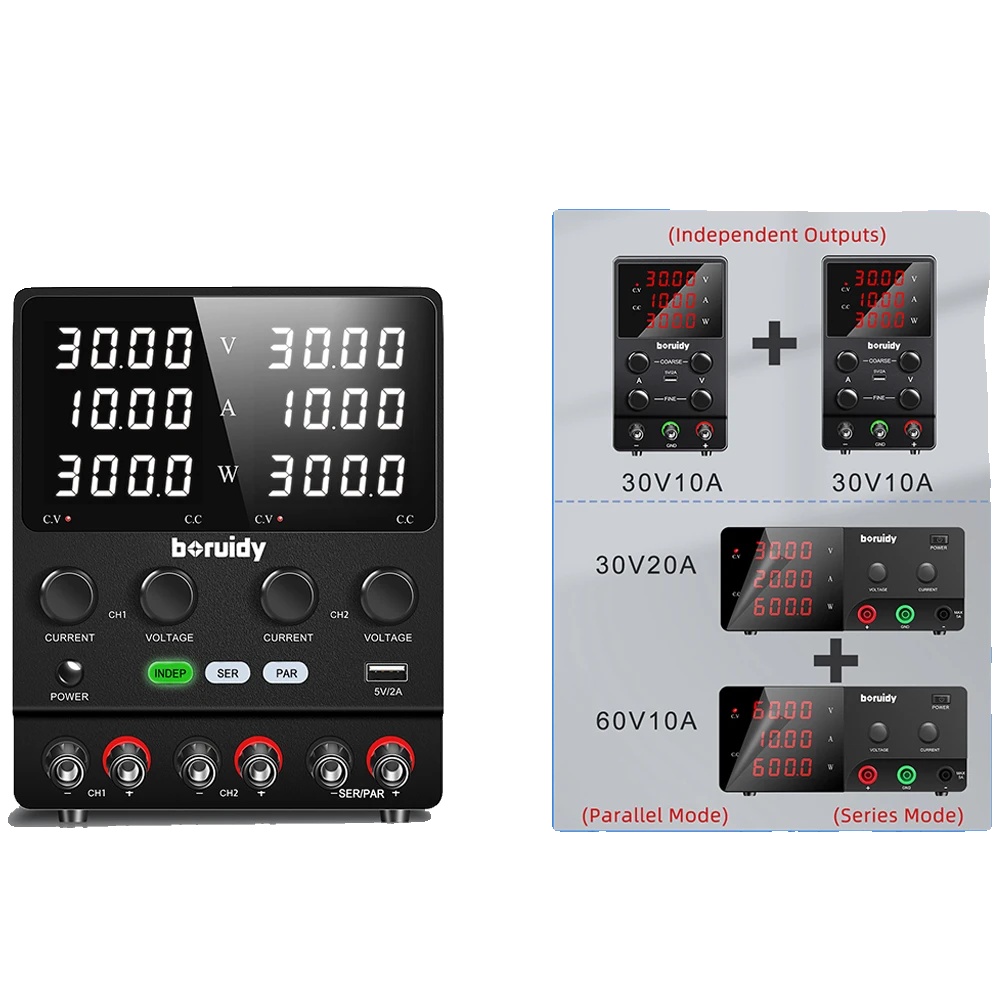 Dc Geregeltes Netzteil, Mehrkanalausgang, Einstellbare Spannung Und Strom, Sps3010-2kd 30v10a