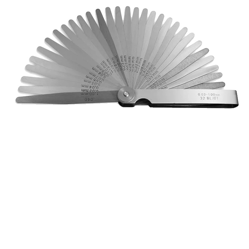 Fühlerlehre, Metallkonstruktion, Präziser Messbereich, 32stück 0.03-1.0mm